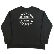 Brixton Supply Sweatshirt Men’s Large Black Pullover Skate Surf Streetwear Punk