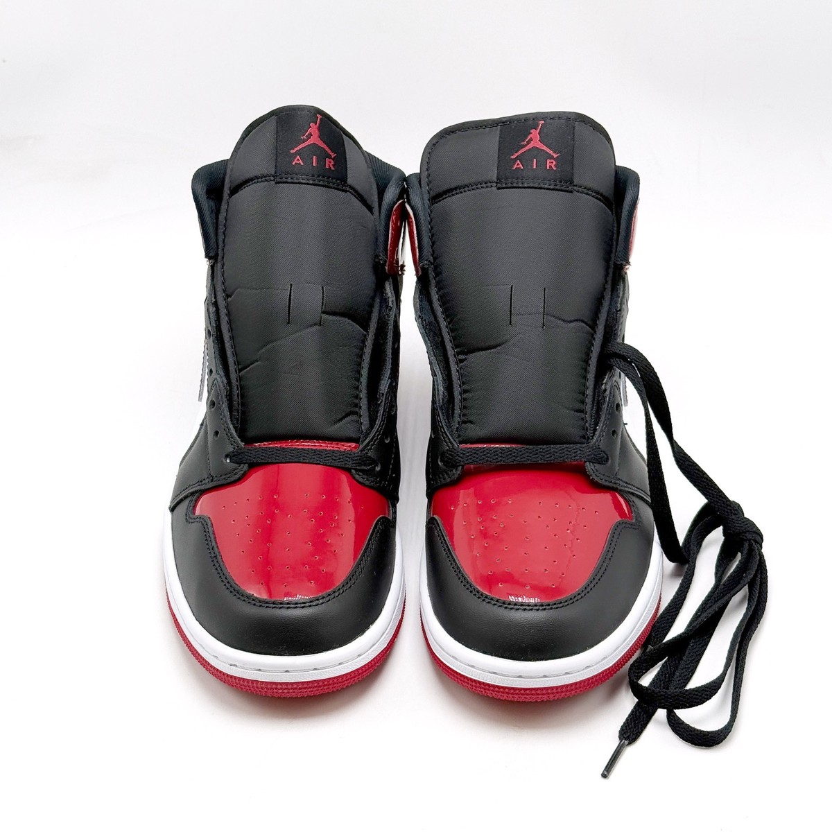 Size 9 - Air Jordan 1 Mid Patent Bred Toe for sale online | eBay