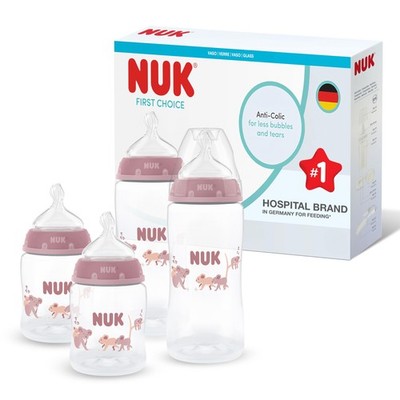 NUK First Choice Flasche | 0-3+ Monate | 150 ml & 300 ml | Anti-Kolik Flasche | P