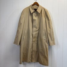 Vintage London Fog Mens Classic Faux Fur Lined Trench Coat Size 44R Winter Cozy