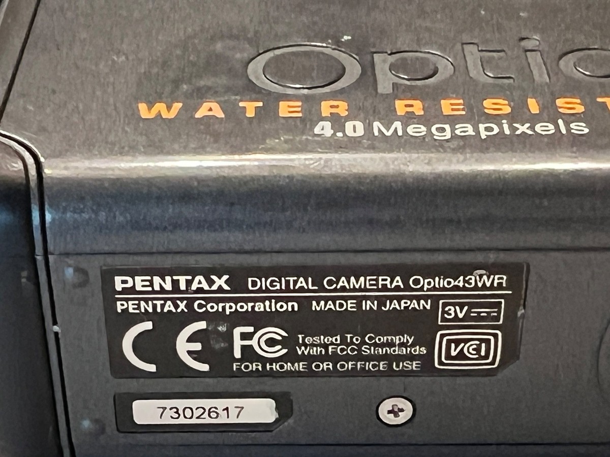 Pentax Digital Camera 4MP Water Resistant Optio 43WR | eBay