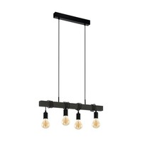 Eglo Townshend HL/4 E27 Schwarz 'Townshend' - Pendelleuchte FüR InnenräUme