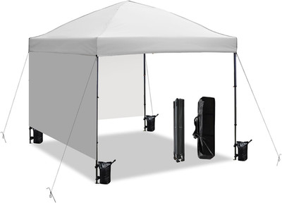 10x10 Pop Up Canopy Tent with Sidewalls, Portable for Beach & Events