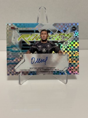 2025 Topps Finest UFC - Myktybek Orolbai Finest Rookies Blue Auto /75 #FRA-MO