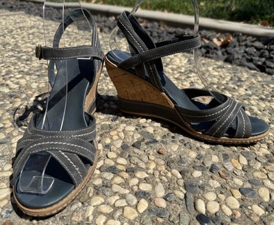 Timberland Womens Shoes US8 EU39 Blue Maeslin Backstrap Earthkeeper Sandal Wedge