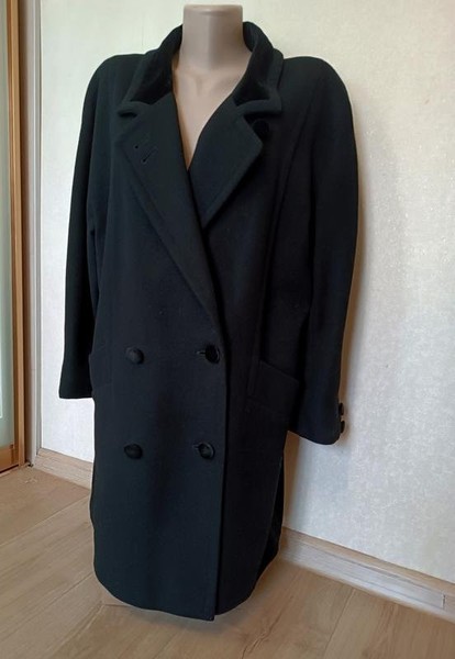 Women Peter Hahn Coat Black Wool 38 / M / 46