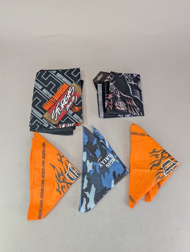 Lot Of 5 Vintage Harley Davidson Sturgis Motorcycle Bandanas Handkerchiefs