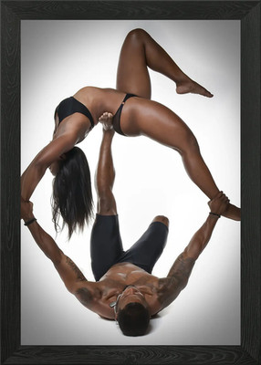 Fitness Acrobatic Framed Wall Art Poster Canvas Print Picture