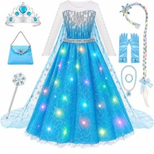 Meland Light Up Princess Dress for Girls Ages 310, Dress Up Toys Gift Set