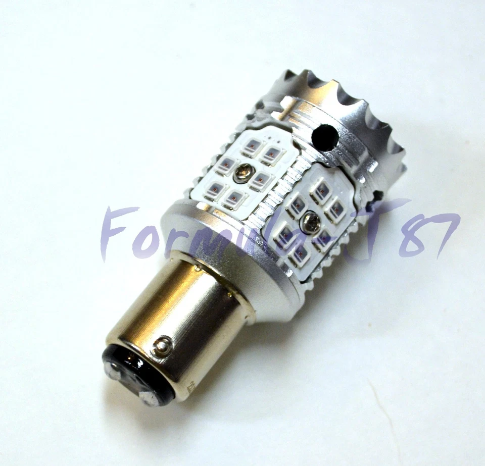 Luz LED Hyper Flash Libre 1157 Rojo Dos Bombillas Señal de Giro Trasero Stock de Repuesto Foto 3 de 4