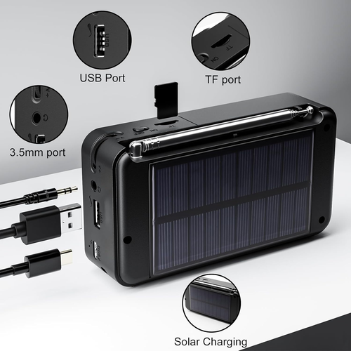 Tragbares FM Radio Solar DAB plus mit Bluetooth 5.0 USB Karte AUX 2200mAh Küche - Bild 2 von 7