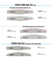 Mia Secret Nail File - Speedy Zebra/ Sponge (Diamond/Halfmoon) - Pick Yours