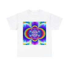 Psychedelic T Shirt Art Unisex Adult Rave Hippie LSD DMT Fractal Mushrooms