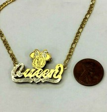 BABY PERSONALIZED 14K GP 3D DOUBLE PLATED NAME PLATE NECKLACE / Any character