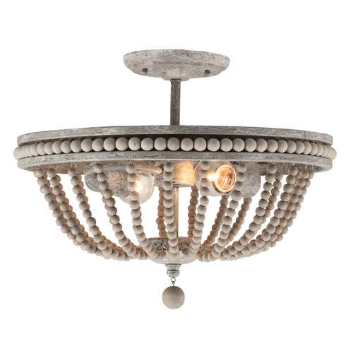 Kayla 2 Light 16 inch Mystic Sand Semi-Flush Mount Ceiling Light - 229521MS - Picture 4 of 4