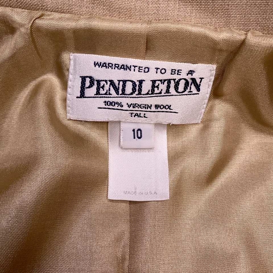 Blazer Pendleton Vintage Mujer 10 Alto Tostado Blazer Chaqueta Lana EE. UU. Foto 4 de 4