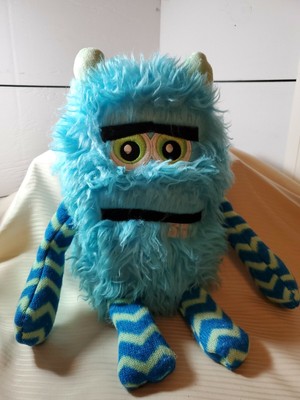 Dog Toy Vibrant Life Playful Squeek Monster Horned Toy Blue 12