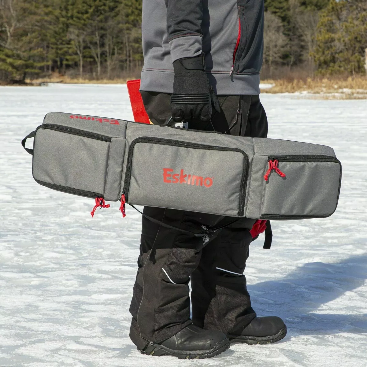 39123 Eskimo Ice Fishing Rod Locker 32 Carry Storage Transport case Hard  soft