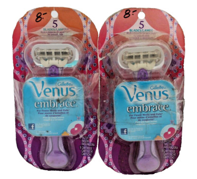 GILLETTE VENUS EMBRACE - 1 RAZOR W/ 1 CARTRIDGE  -DAMAGED PACKAGE- (2 PACK)