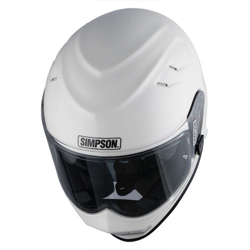 SIMPSON VENOM ( BANDIT ) SOLID GLOSS WHITE FULL FACE MOTORCYCLE HELMET - Picture 4 of 4