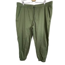 NWT Gap Green Clover Drawstring Pull On Twill Jogger With Pockets Size XXL