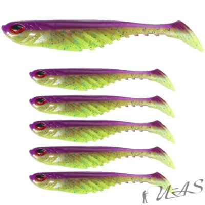 Berkley Powerbait Ripple Shad Gummifisch 5 St 9CM Purple Chartr Soft Bait Sha