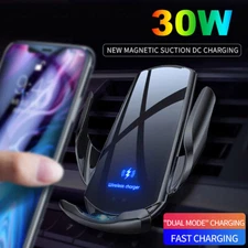 30W Fast Car Wireless Charger Automatic Clamping Phone Holder Air Vent Bracket