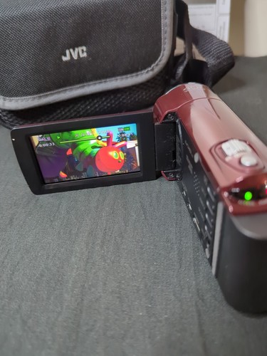 DARK RED JVC EVERIO GZ-MH30RU HD Digital Camcorder w/ Manual, Bag, Cord, Battery - Picture 3 of 7