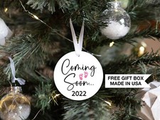 Personalized Coming Soon Baby on the Way Christmas Ornament Baby First Christmas