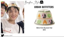 Jhope BTS Urban Outfitters Bucket Hat Mimi Emojis Beige Wore In PTD  Las Vegas
