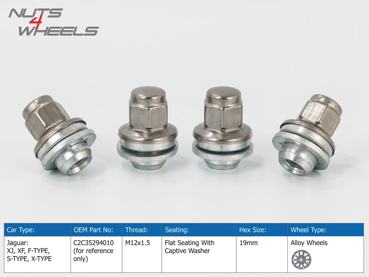 5x Alloy Wheel Lug Nuts C2c35294 Fit For Jaguar Xtype All, 45 OFF