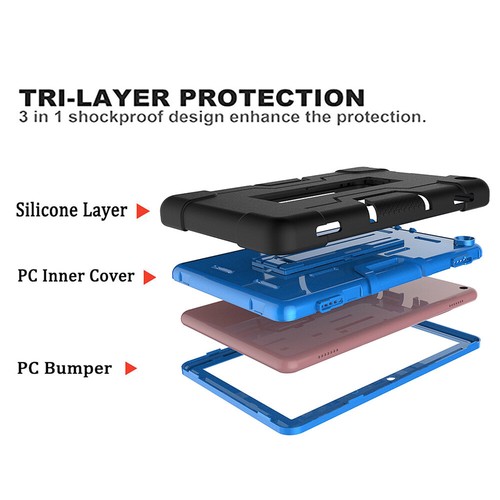 Amazon Fire HD8/HD8 Plus 2020 2022 Hybrid Shockproof Stand Case + Displayschutzfolie - Bild 19 von 61