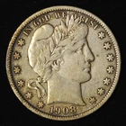 1908 50c Barber Half Dollar - Free Shipping USA