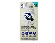 Zest Cocoa Butter & Shea Deodorizing Bar Soap, 3.2 oz, 6 Count