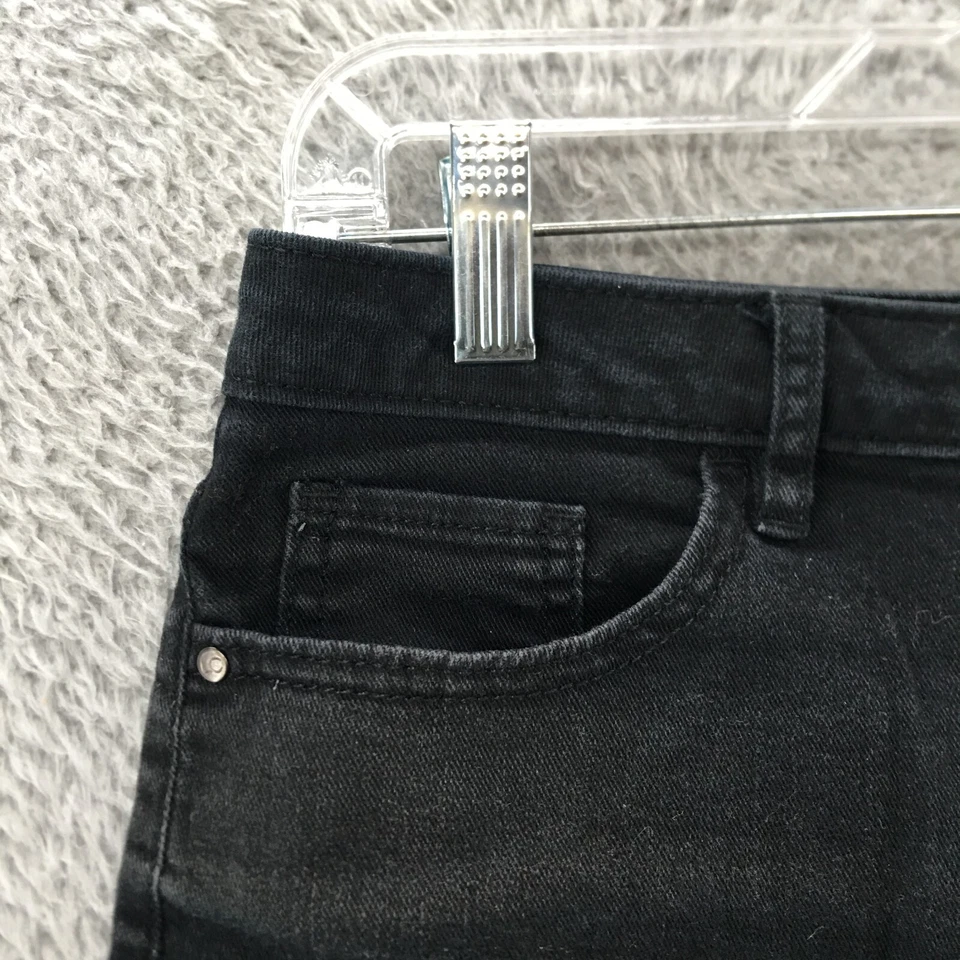 Lauren Conrad Cuffed Denim Shorts Womens 4 Black Cotton Blend Mid Rise Zip Fly - Image 2 of 4