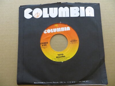 Toto   Rosanna / It's A Feeling - 1982 - Columbia 18-02811 7'' Single VG+/Generic
