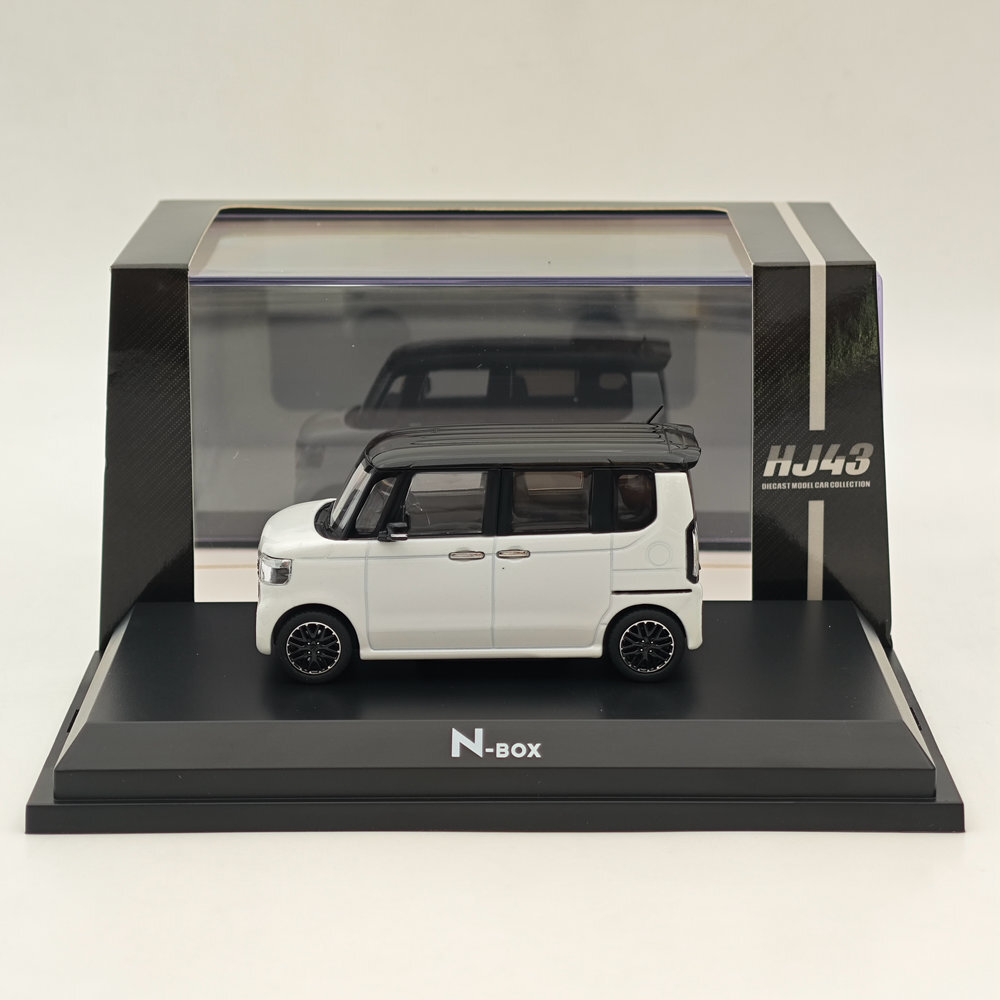 Hobby Japan 1/43 N-BOX Custom Platinum White Pearl & Black 