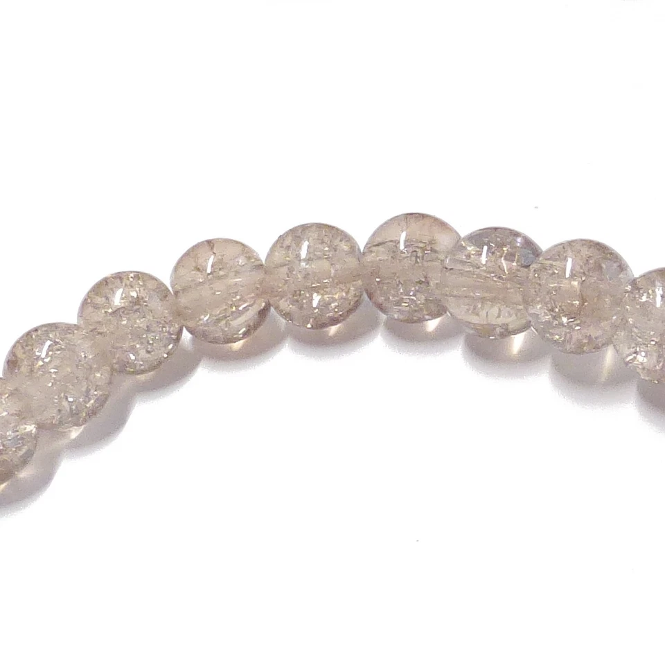 Glasperlen Crackle rund 8 mm ecru sand ca. 105 Perlen Spacer nenad-design - Bild 4 von 4