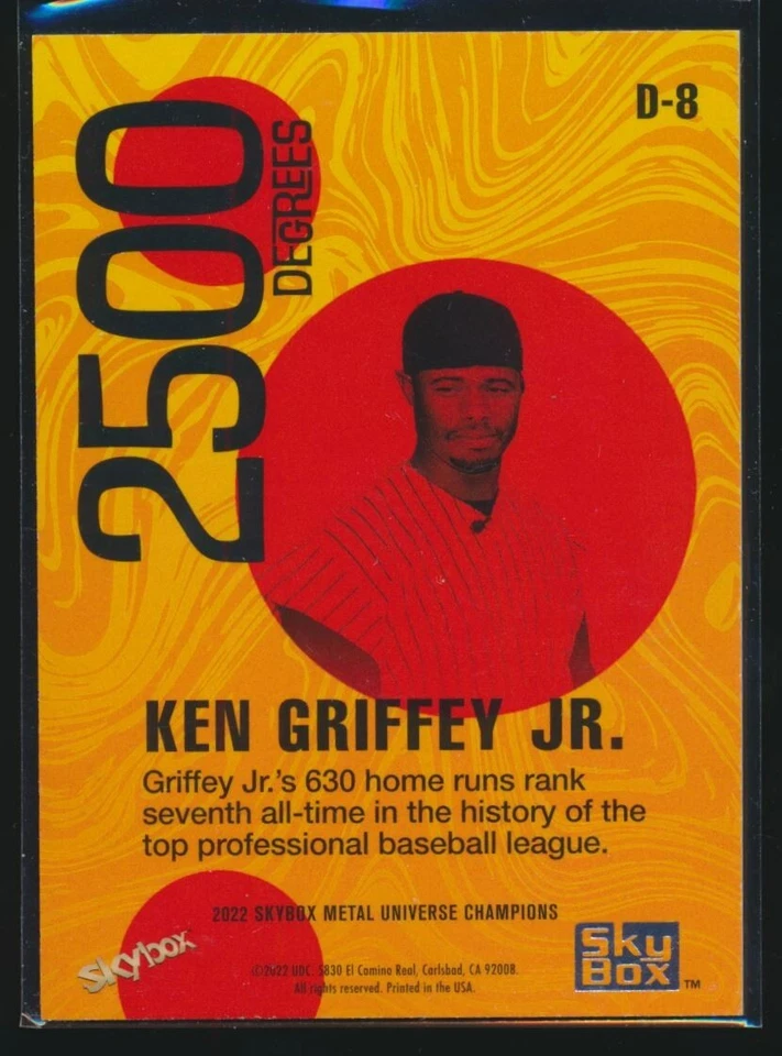2022 Skybox Metal Universe Champions 2500 Degrees Ken Griffey Jr #D-8 HOF - Image 2 of 2