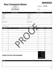 100 Custom Invoices / 2 Part Carbonless / 8.5 x 11 / TMG053