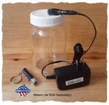 Colloidal Silver Generator Kit 99.99 Simple Health Products Mason Jar Sm.Wht