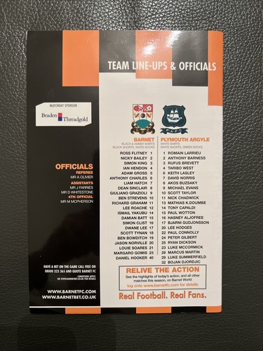20.9.2005. Barnet v Plymouth Argyle (Carling Cup 2nd Round). - Picture 2 of 2