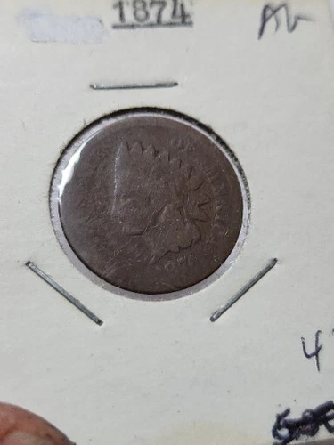1874 (P) Indian Head Cent About Good Penny AG JRT422