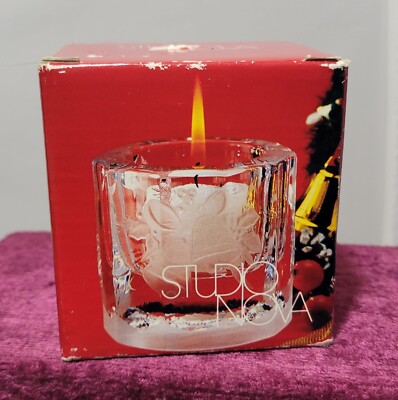 Studio Nova Tea Light Candle Holder Clear With Frosted Bells 3x3''