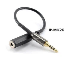CablesOnline 3.5mm StereoTRRS 4-Pole M to TS Jack Mic to iPhone Adapter, Black