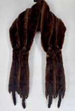 Luxury Mink Stole Fur Wrap Vintage 1940-50  s Brown