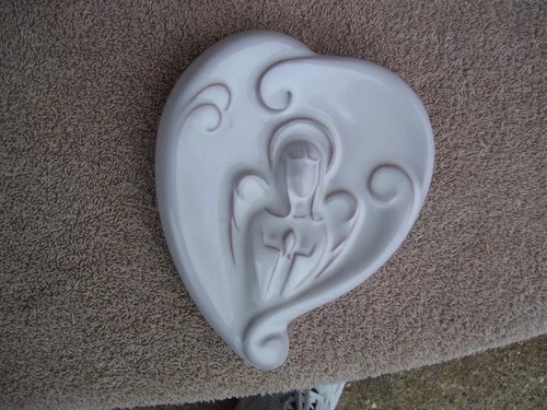Vintage Frankoma #151 Wall - HEART ANGEL - CHRISTIAN. EXCELLENT