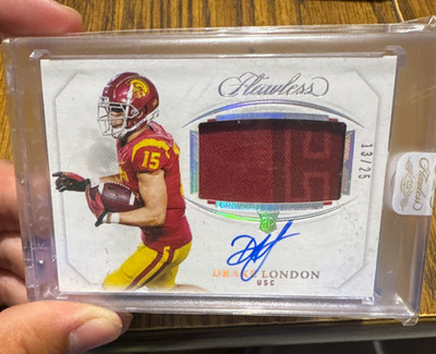 Panini 2022 Flawless Collegiate Drake London #128 USC Auto Patch /25