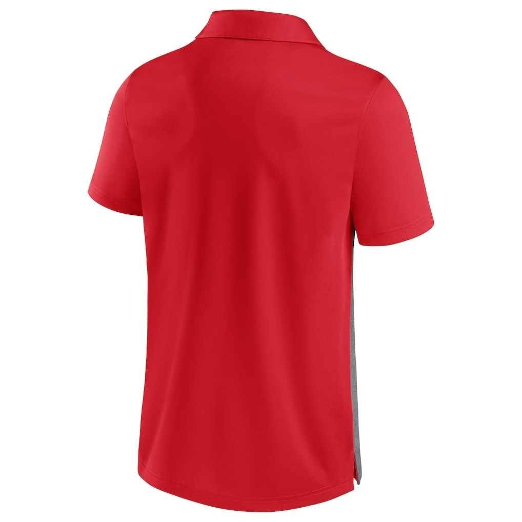 Wisconsin Badgers Fanatics Mens Large Split Color Block Polo Red Gray NCAA Shirt image 5