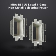 IMBA-BE1 Listed 1-Gang Non-Metallic Electrical Power Outlet Box Extender for...